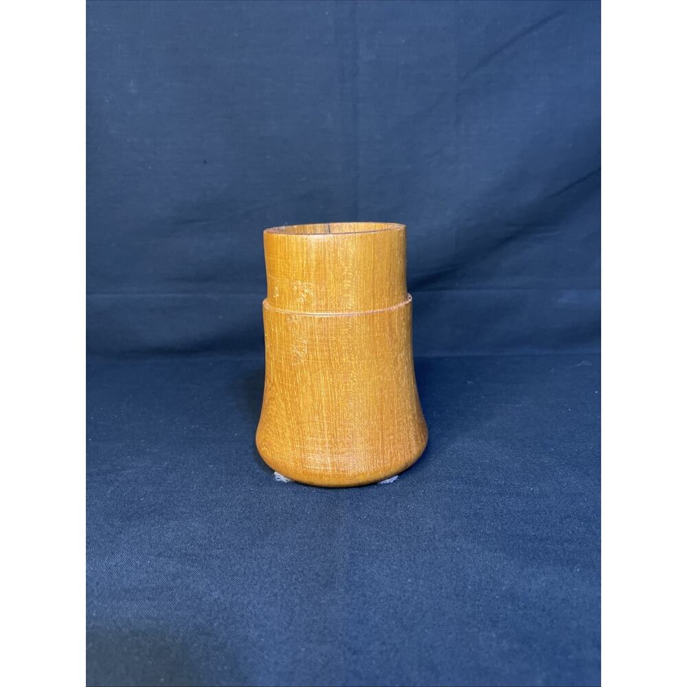 Mid Century Modern Teak Wood Candle Holder by Dolphin Made in Thailand Vtg MCM